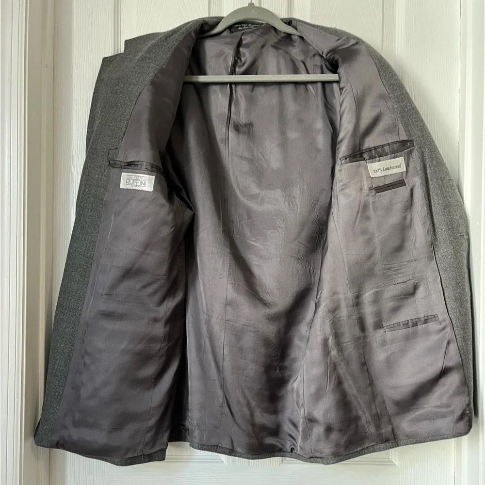 Gianfranco Ruffini Italy Gray Lambswool Sports Jacket Blazer Size 43R